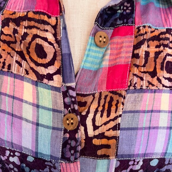 90's Unique Funky Patchwork Shirt - Unisex - Gender Neutral - Size Large - Picture 4 of 10